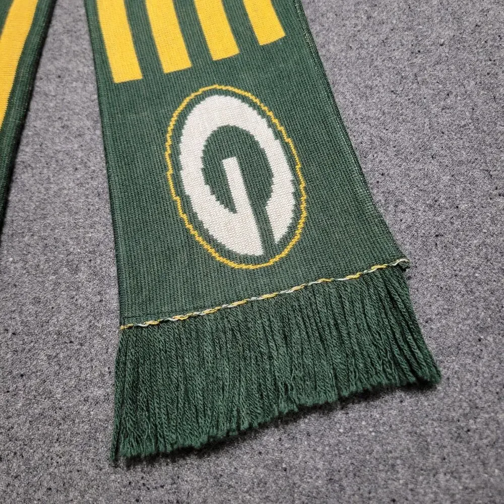 Vintage Y2K Green Bay Packers Scarf Adult Green Yellow Reebok Throwback Winter
